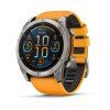 Garmin fenix 8 – 51 mm, AMOLED, Sapphire, Titanium s Orange/Graphite silikonovým řemínkem.