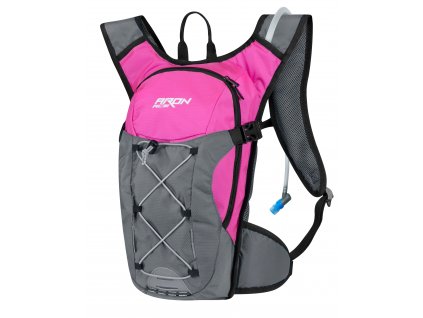 Cyklistický batoh FORCE ARON ACE PLUS růžový šedý 10L+2L rezervovár