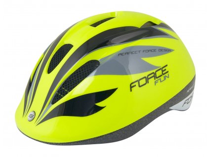 Dětská cyklistická přilba na kolo FORCE FUN STRIPES fluo černo šedá