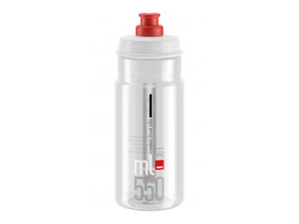Cyklistická láhev Elite Jet čirá červená 550 ml
