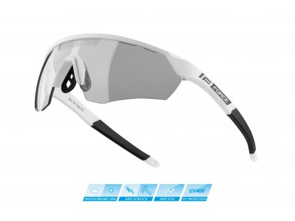 Cyklistické brýle FORCE ENIGMA bílé mat., fotochromatická skla