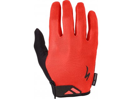 Pánské cyklistické rukavice Specialized Body Geometry Sport Gel Long Finger červené