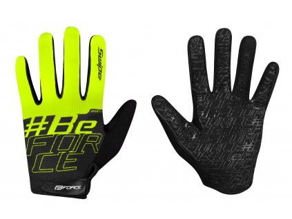 Cyklistické rukavice FORCE MTB SWIPE letní černo-fluo