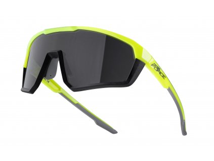 Cyklistické brýle FORCE APEX fluo černé, černá skla