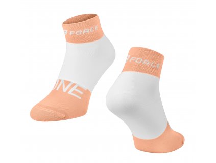 Cyklistické ponožky FORCE ONE oranžovo-bílé