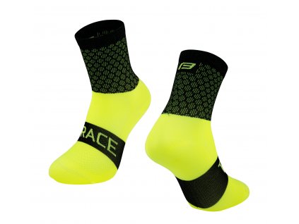 Cyklistické ponožky FORCE TRACE černo-fluo