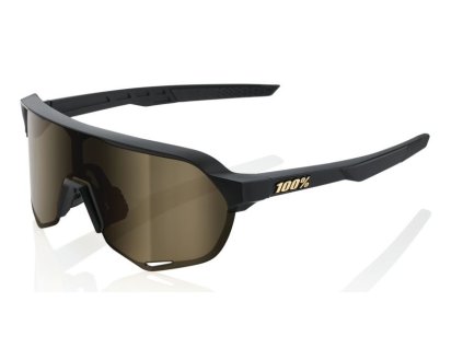 Cyklistické brýle 100% S2 Matte Black Soft Gold Mirror Lens