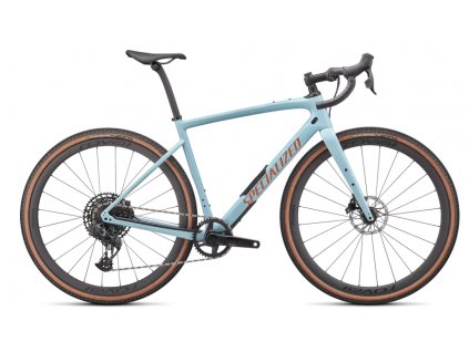 Gravel kolo Specialized Diverge Expert Carbon 2022 Gloss Arctic Blue Sand Speckle Terra Cotta