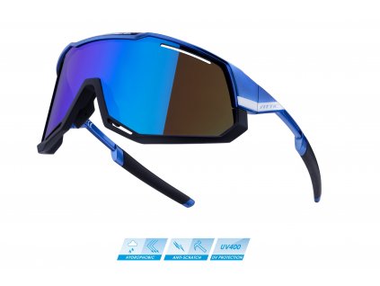Cyklistické brýle FORCE ATTIC fial.-modré,modré zrc. sklo