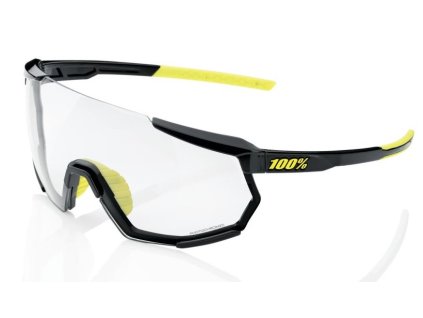 Cyklistické fotochromatické brýle 100% RACETRAP 3.0 Gloss Black Photochromic Lens