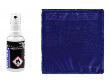 Odmlžovač skel brýlí sada FORCE GLAZE 50ml+hadřík