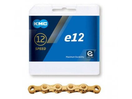 Řetěz KMC e12 Ti N zlatá 12 rychlostní