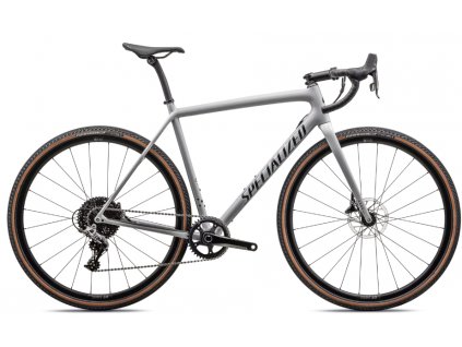 Gravel kolo Specialized Crux Comp 2023 gloss dove grey metallic navy