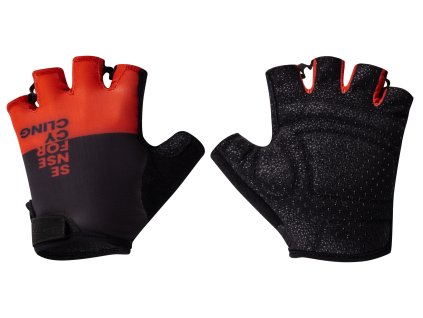Cyklistické rukavice FORCE FINE černo červené
