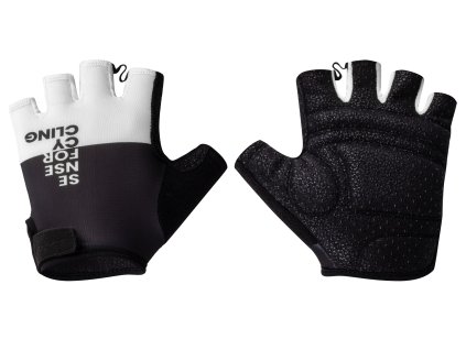 Cyklistické rukavice FORCE FINE černo bílé