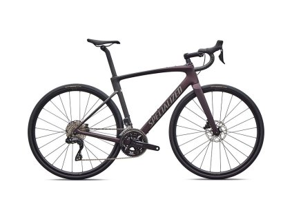 Silniční kolo Specialized Roubaix SL8 Comp - Shimano 105 Di2 2026 Satin Solidity Metallic/Obsidian Metallic Fade/Smoke (Barva Satin Solidity Metallic/Obsidian Metallic Fade/Smoke, Velikost 44)