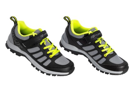 Cyklistické tretry FORCE WALK černo-šedo-fluo