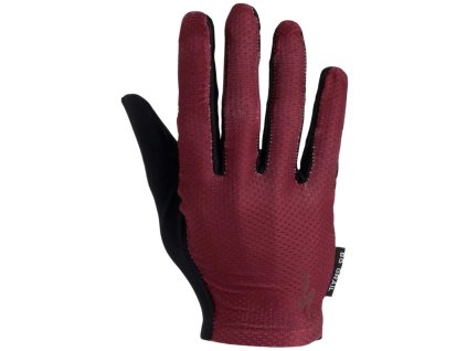 Pánské cyklistické rukavice Specialized Men's Body Geometry Grail Long Finger Garnet Red