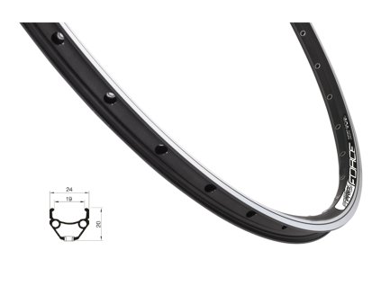 Ráfek FORCE PRIME 559x19 36 děr černý