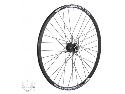 Zapletené kolo přední FORCE BASIC DISC 622x18 černé, HBM475 6ď,36d