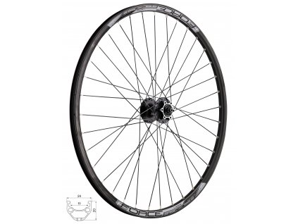 Zapletené kolo přední FORCE BASIC DISC 559x18 černé, HBM475 6ď,36d