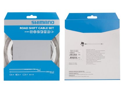 Řadící bovdeny a lanka set Shimano silniční bílé