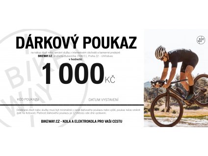 Dárkový poukaz BIKEWAY 1000,-Kč pro cyklistu kola elektrokola