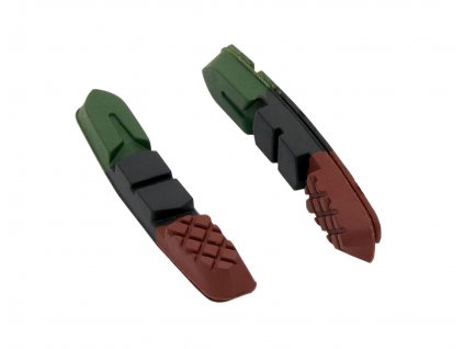Brzdové gumičky FORCE zeleno černo hnědé 70mm