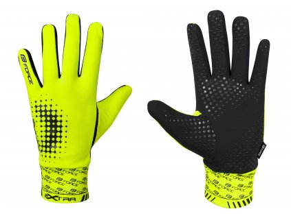 Jarní podzimní cyklistické rukavice FORCE EXTRA fluo