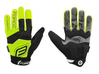 Letní celoprstové MTB rukavice FORCE AUTONOMY fluo