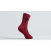 Cyklistické ponožky Specialized Cotton Tall Logo Socks Maroon