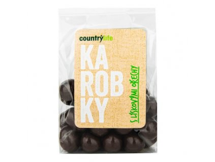 Karobky s lískovými ořechy - 100g.