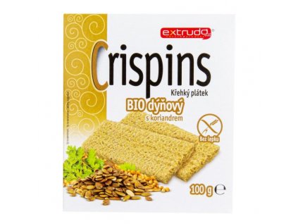 Chlebíček dýňový s koriandrem Crispins bezlepkový 100g.