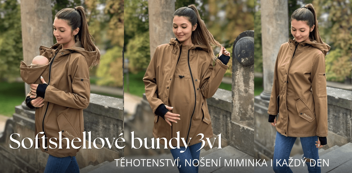 Softshellové těhotenské bundy 3v1