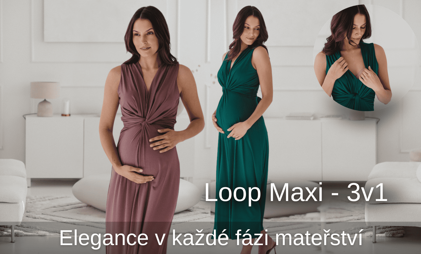 Těhotenské šaty Loop Maxi