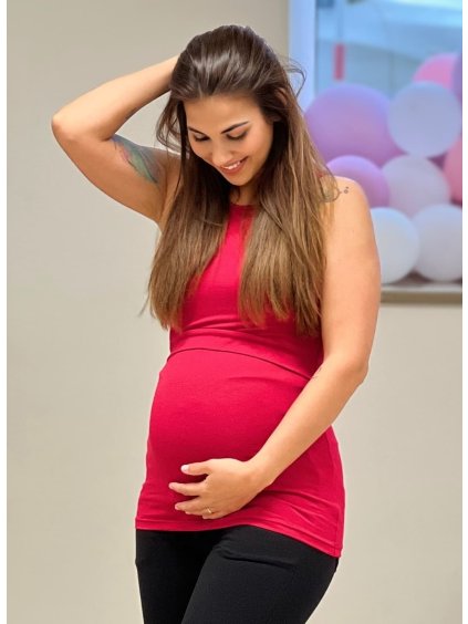 Těhotenské tílko magenta červené kojící