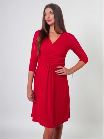 těhotenské a kojicí šaty červené