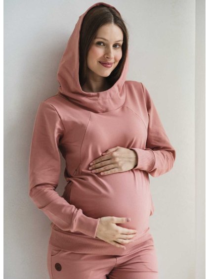 těhotenská a kojicí mikina herbal rose