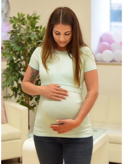 Těhotenské tričko mint kojící