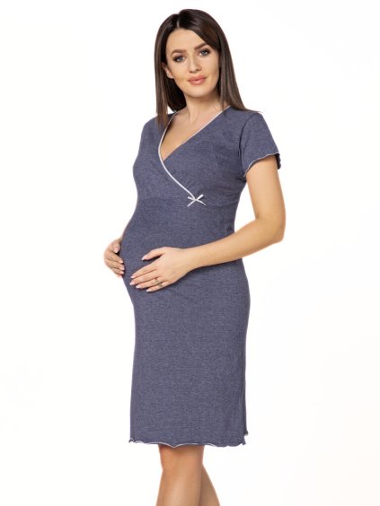 Těhotenská noční košile modrá jeans