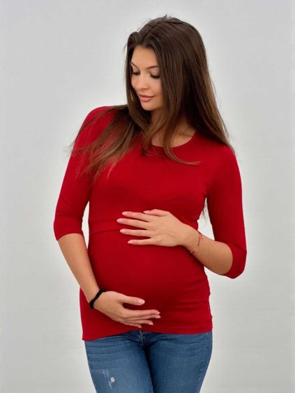 těhotenské tričko červené