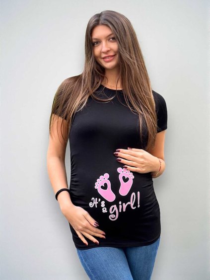 vtipné těhotenské tričko it's a girl