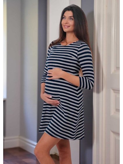 těhotenské šaty pruhované teplé kojicí