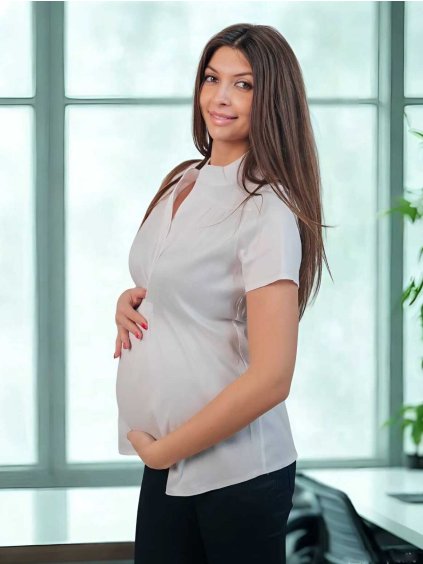 elegantní těhotenská košile bílá s jemným proužkem