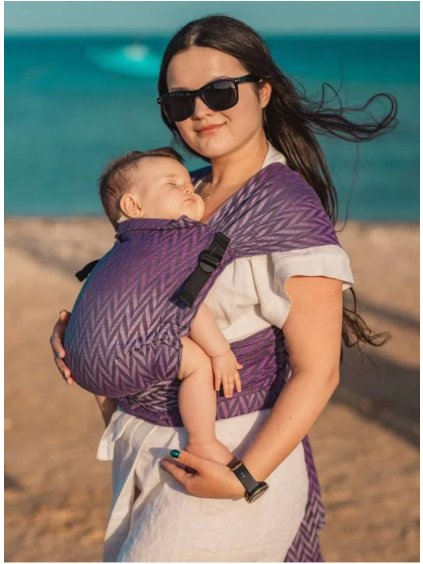 Nastavitelné nosítko half buckle herringbone purple