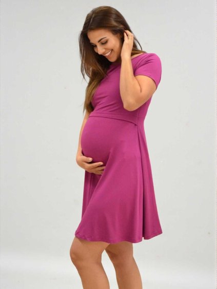 těhotenské a kojící šaty fuchsie