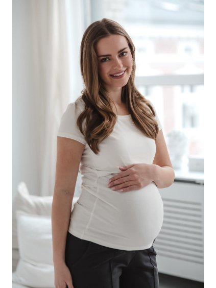 Těhotenské tričko bílé bavlněné