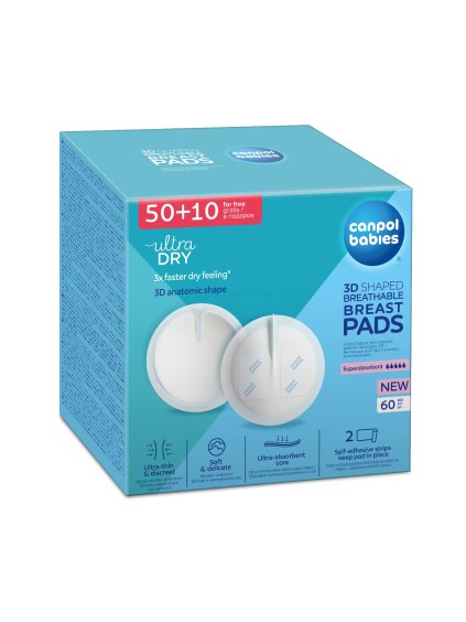 Canpol babies Tvarované prodyšné vložky do podprsenky 3D 50+10ks