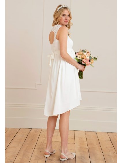 Svatební těhotenské šaty krémové bílé Delevine