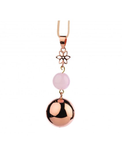 Těhotenská rolnička FANTASY Rose gold pearl flower